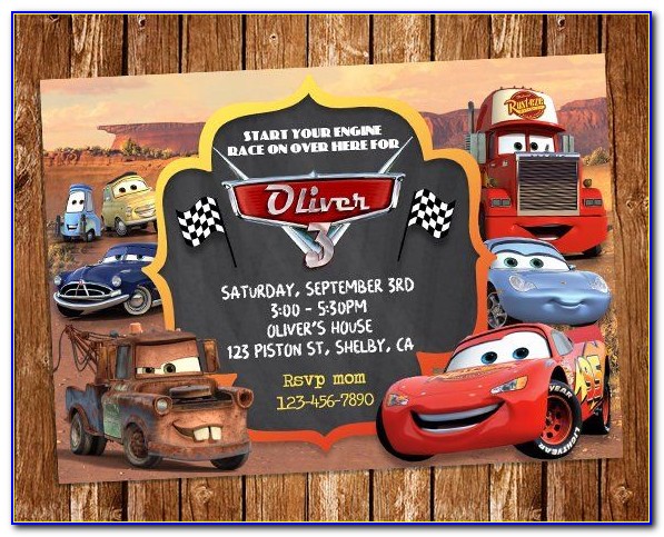 Free Printable Disney Cars Birthday Party Invitations
