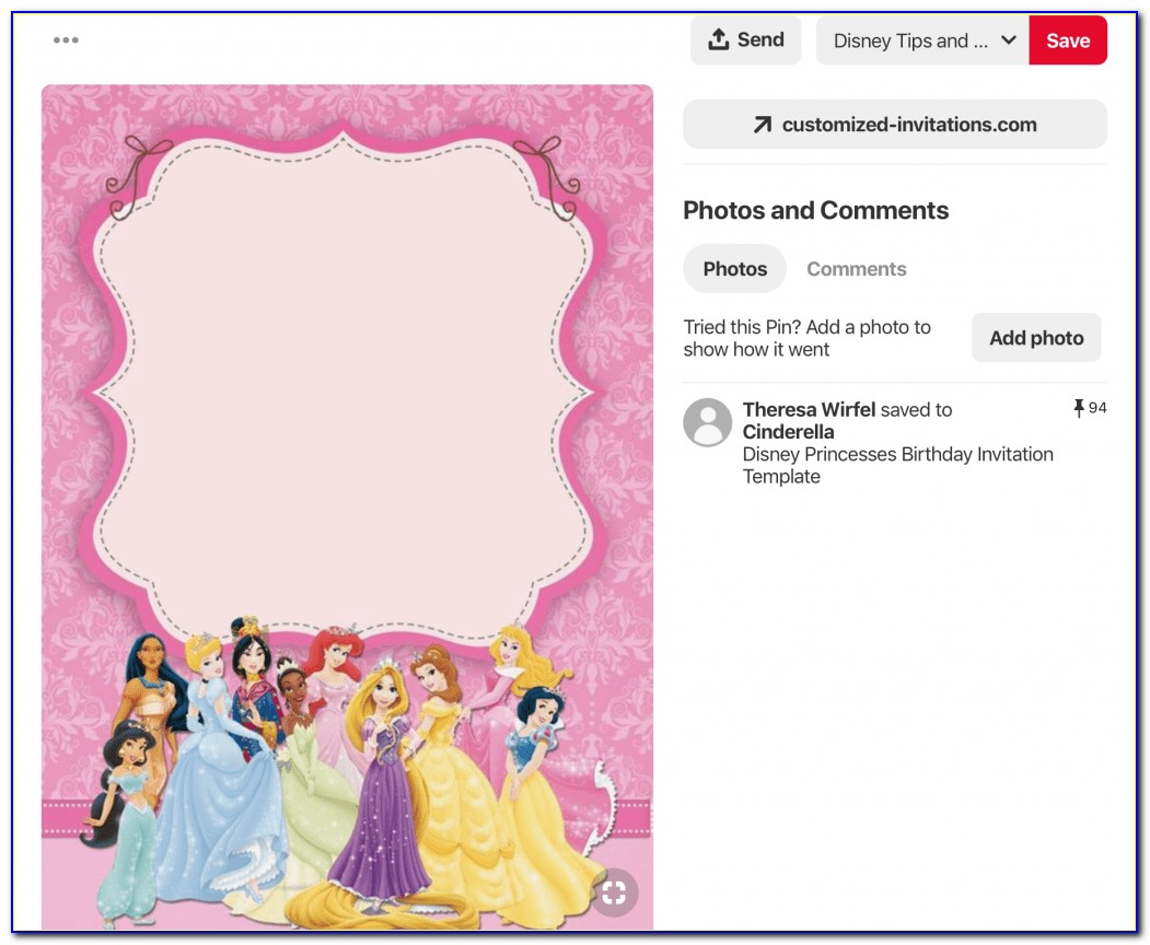 Free Printable Disney Princess Invitations