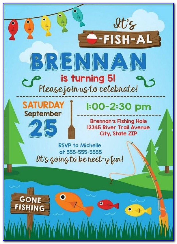 Free Printable Fishing Birthday Party Invitations