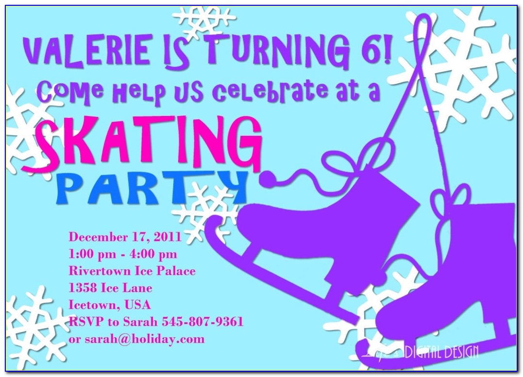 Free Printable Ice Skating Birthday Invitations