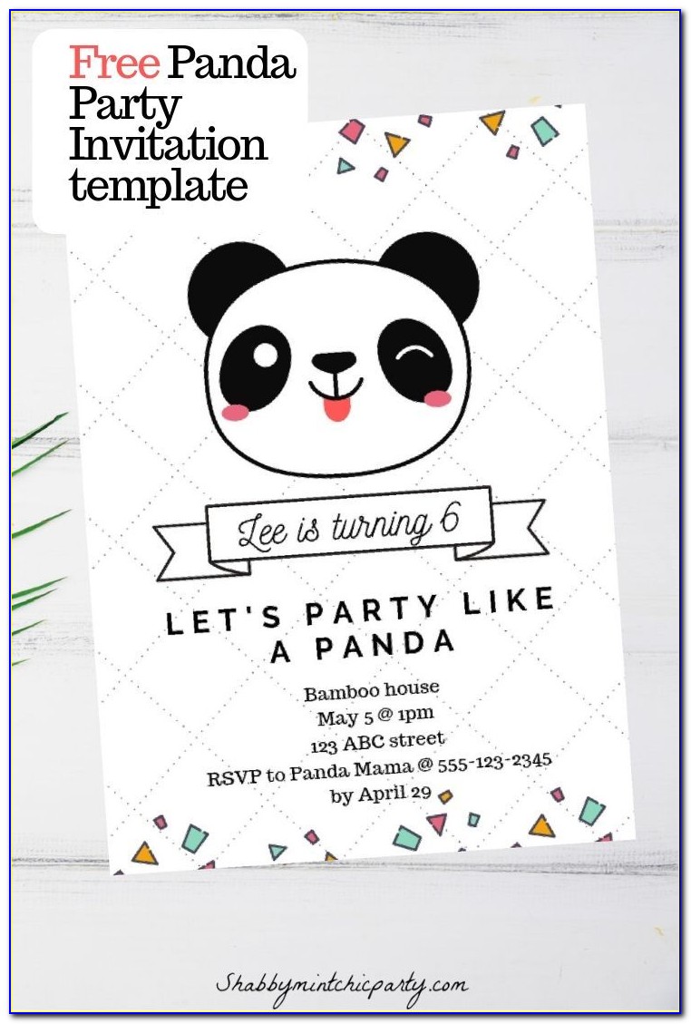Free Printable Panda Birthday Invitations