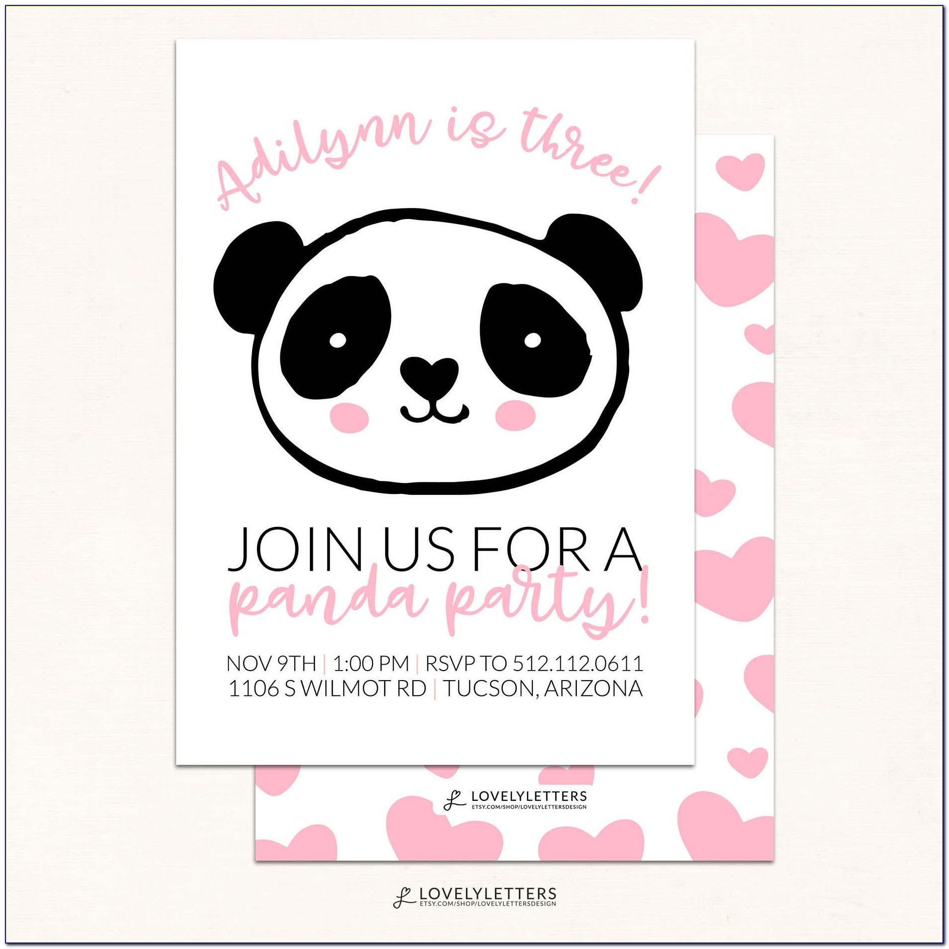 Free Printable Panda Party Invitations