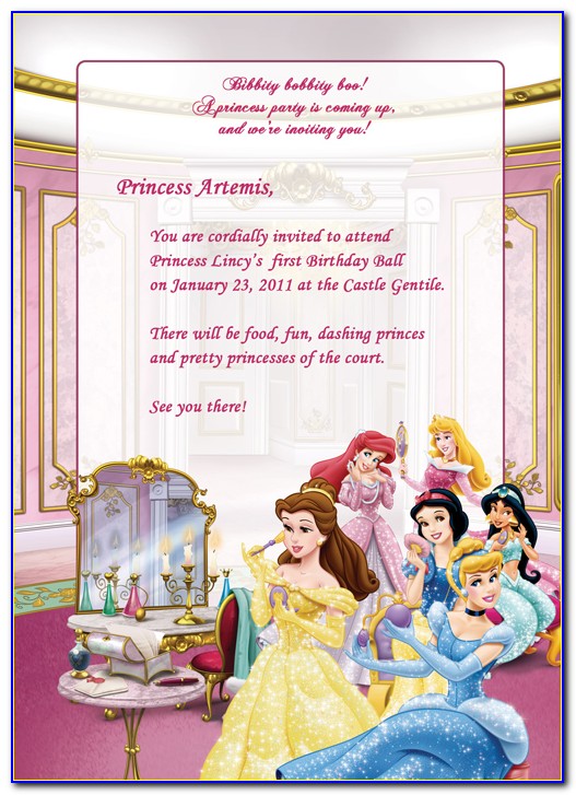 Free Printable Princess Aurora Invitations