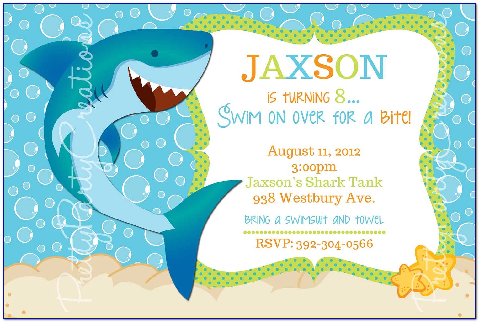 Free Printable Shark Birthday Invitations