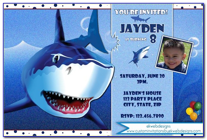Free Printable Shark Birthday Party Invitations
