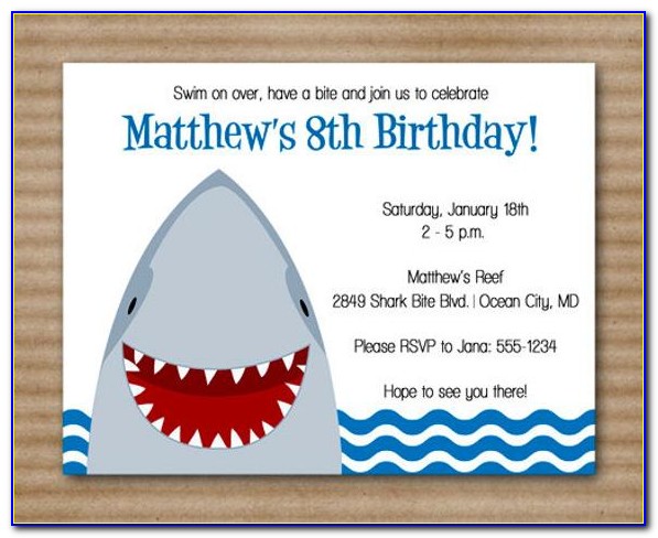 Free Printable Shark Invitations