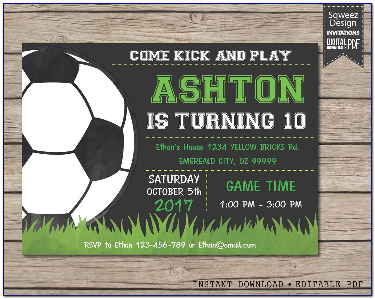 Free Printable Soccer Ticket Birthday Invitations