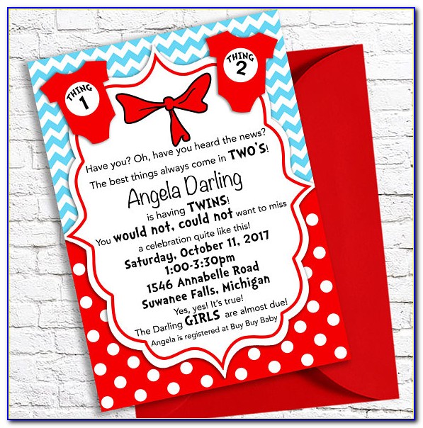 Free Printable Thing 1 And Thing 2 Invitations