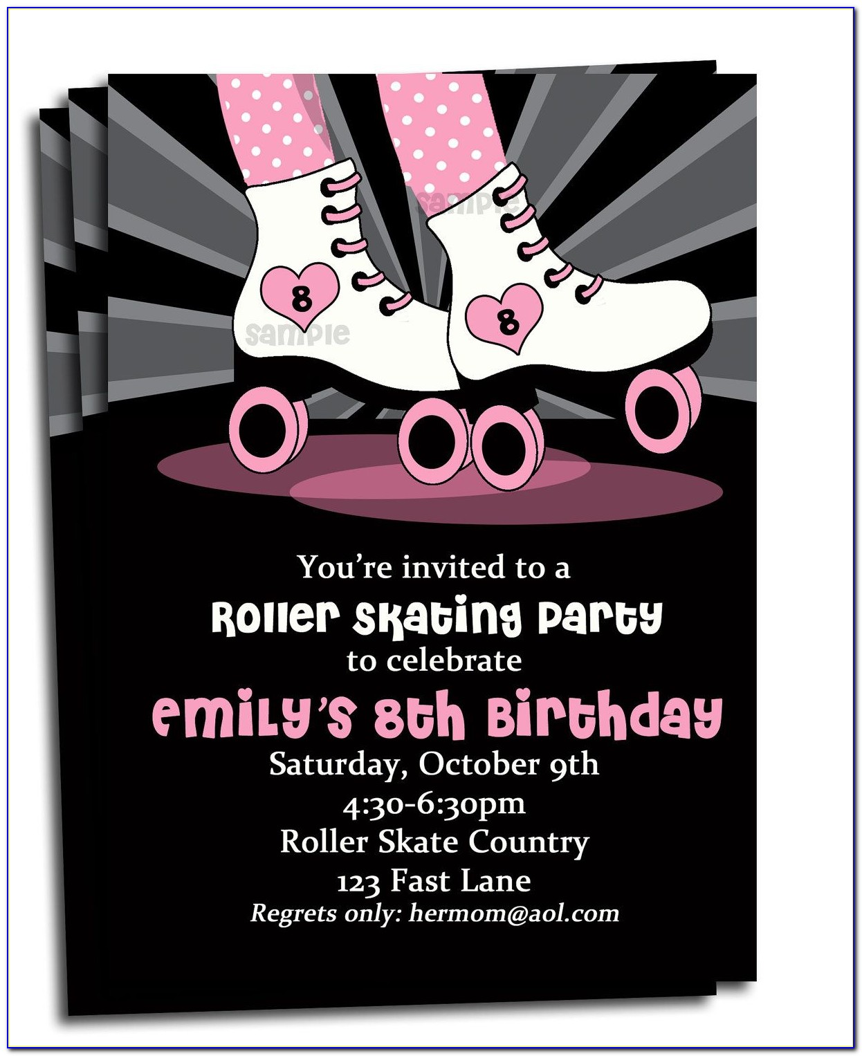 Free Roller Skate Birthday Invitations Printables