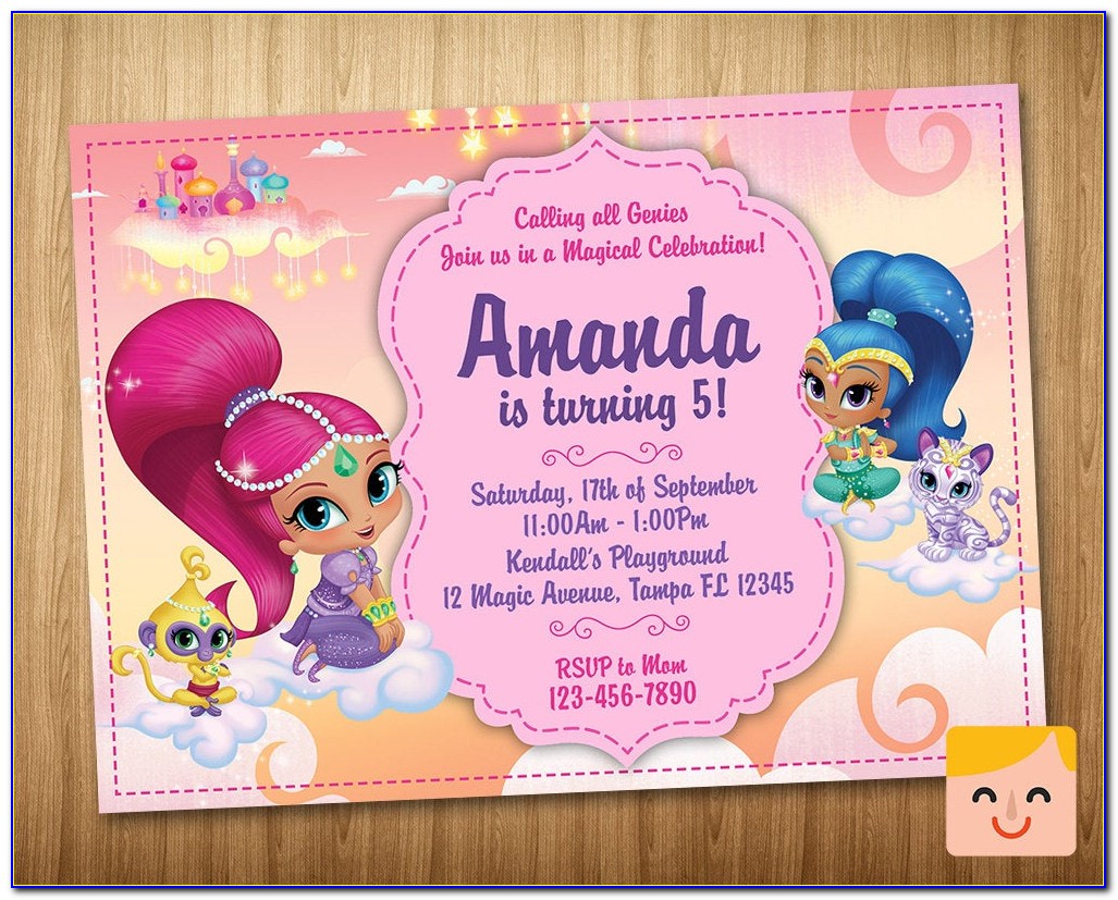 Free Shimmer And Shine Invitations