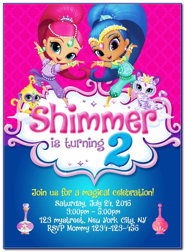 Free Shimmer And Shine Party Invitations