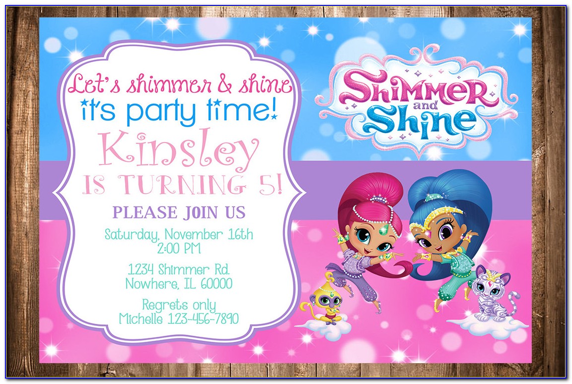 Free Shimmer And Shine Printables Invitations