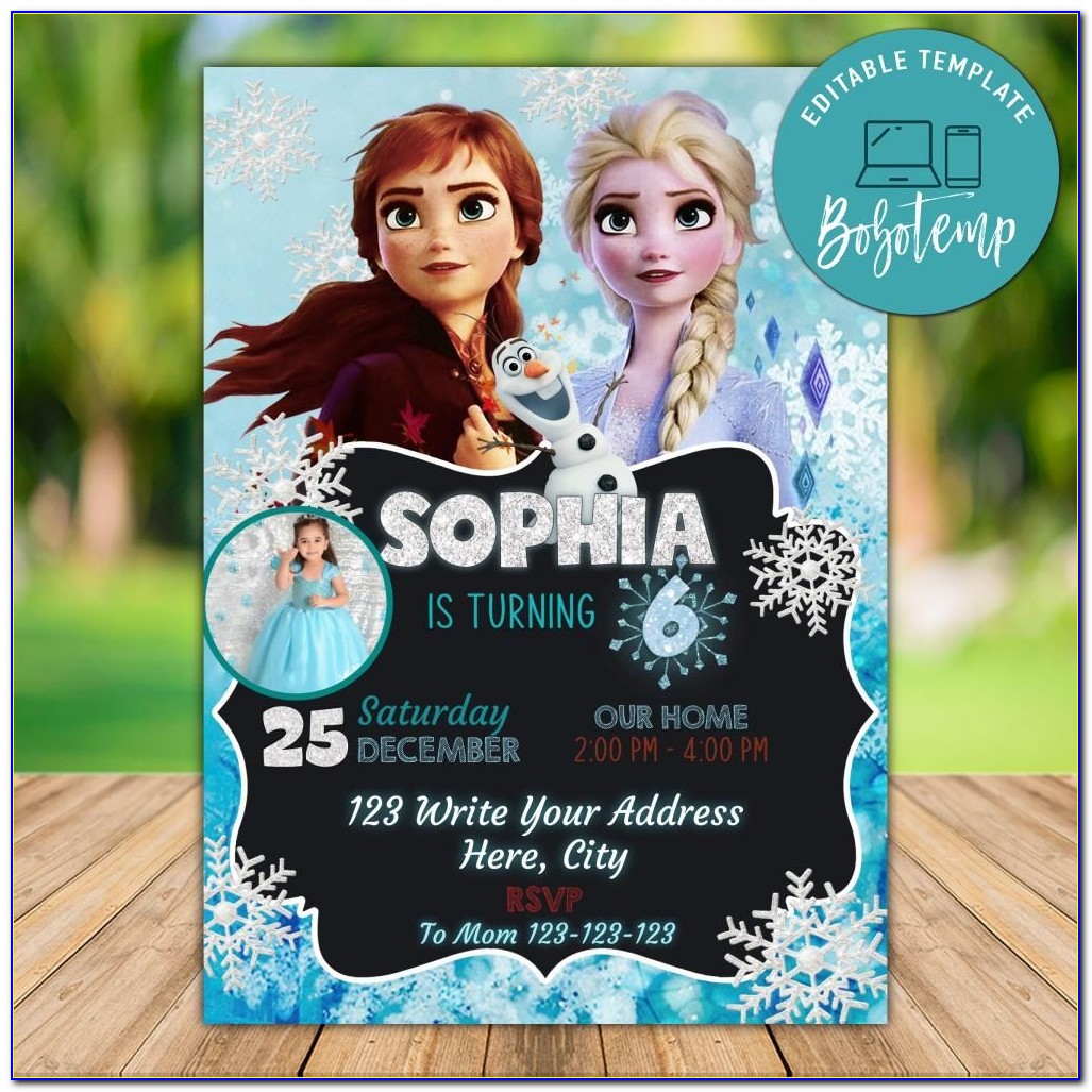 Frozen 2 Birthday Invitations Online