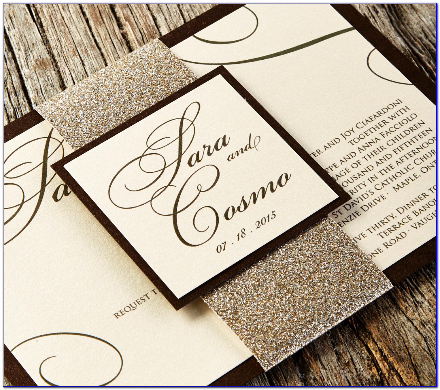 Glitter Belly Bands For Invitations