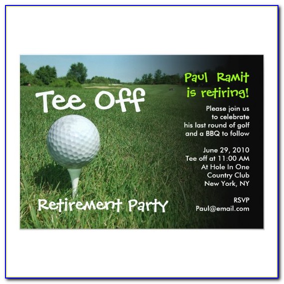 Golf Themed Retirement Invitations
