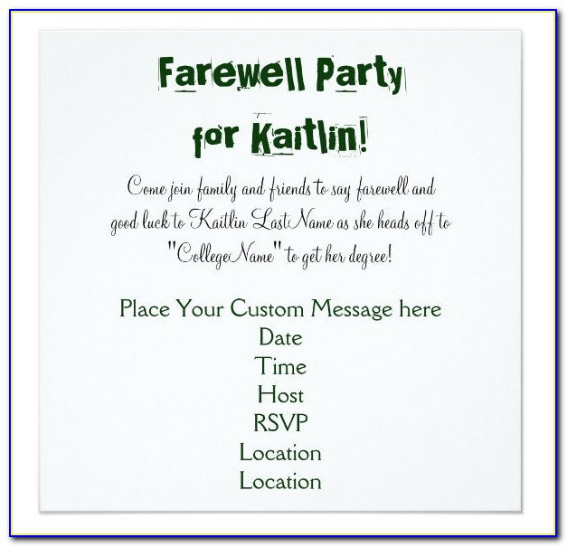 Goodbye Party Invitation Wording