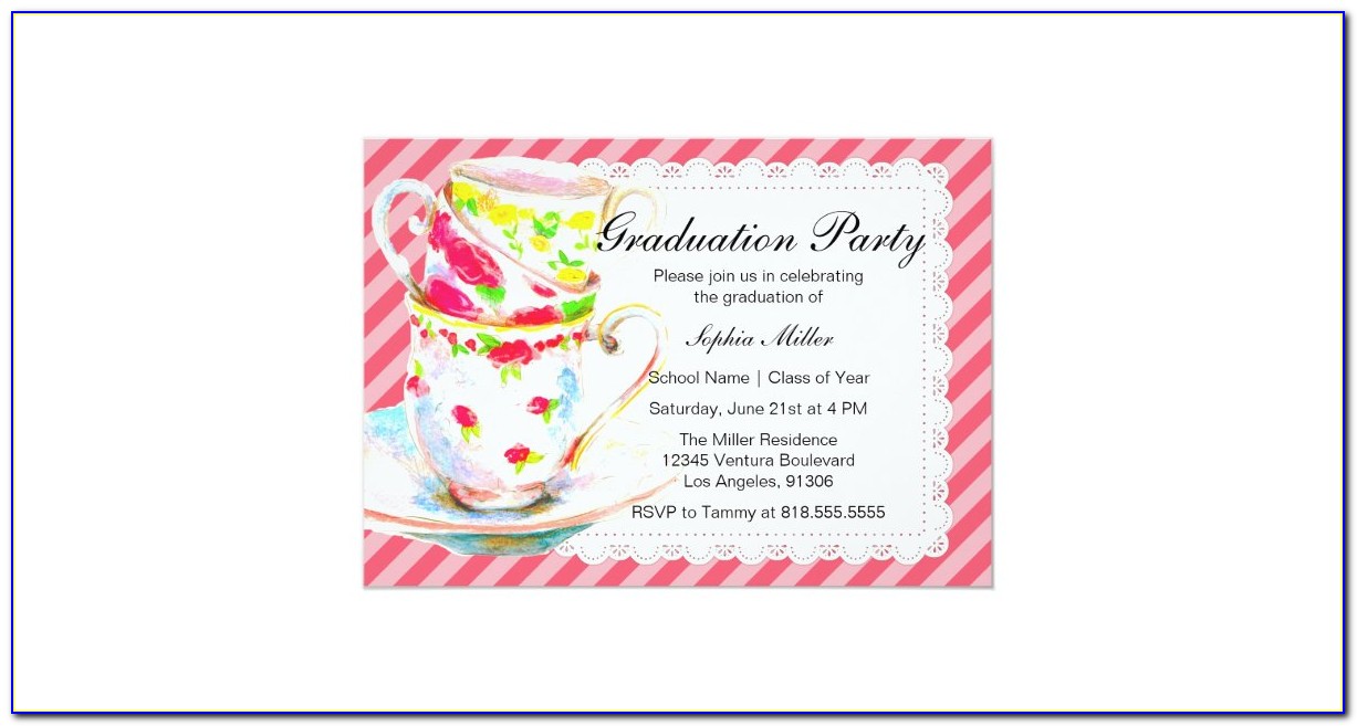 Graduation Tea Party Invitations