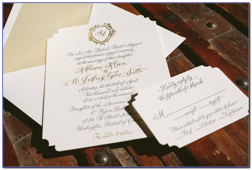 Gray And Gold Wedding Invitations