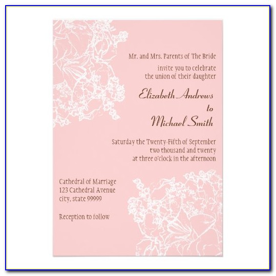 Gray And Light Pink Wedding Invitations