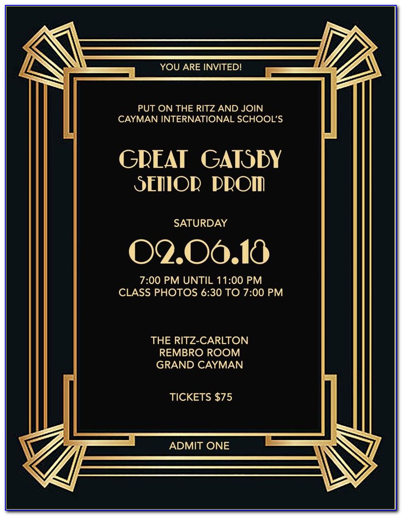 Great Gatsby Prom Invitations