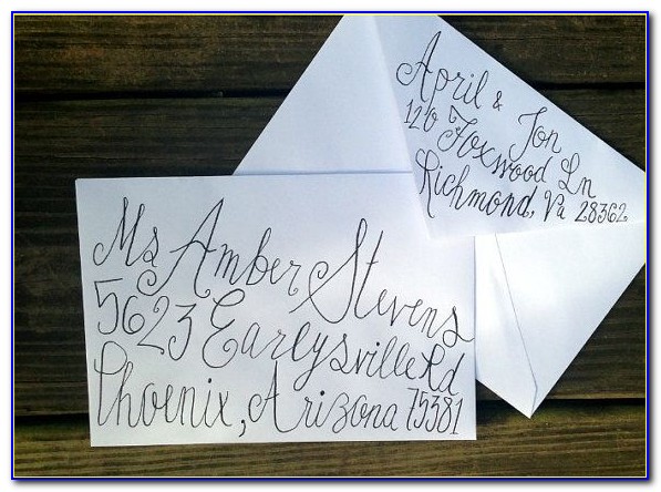 Handwritten Wedding Invitation Envelopes