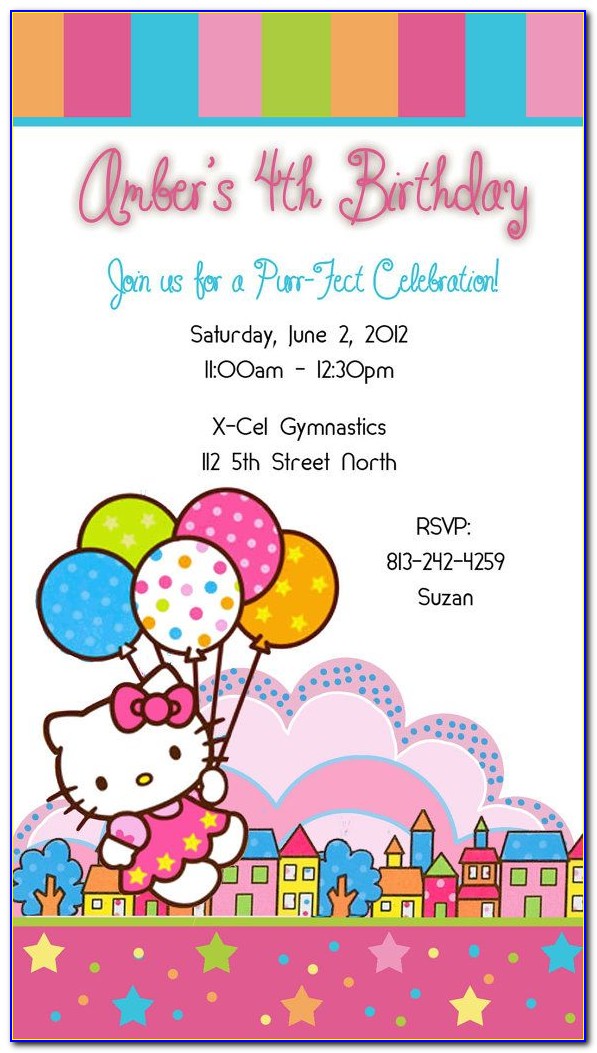 Hello Kitty First Birthday Invitations
