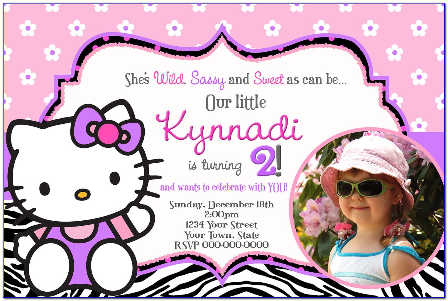 Hello Kitty Personalized Birthday Invitations