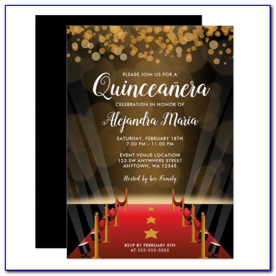 Hollywood Quinceanera Invitations