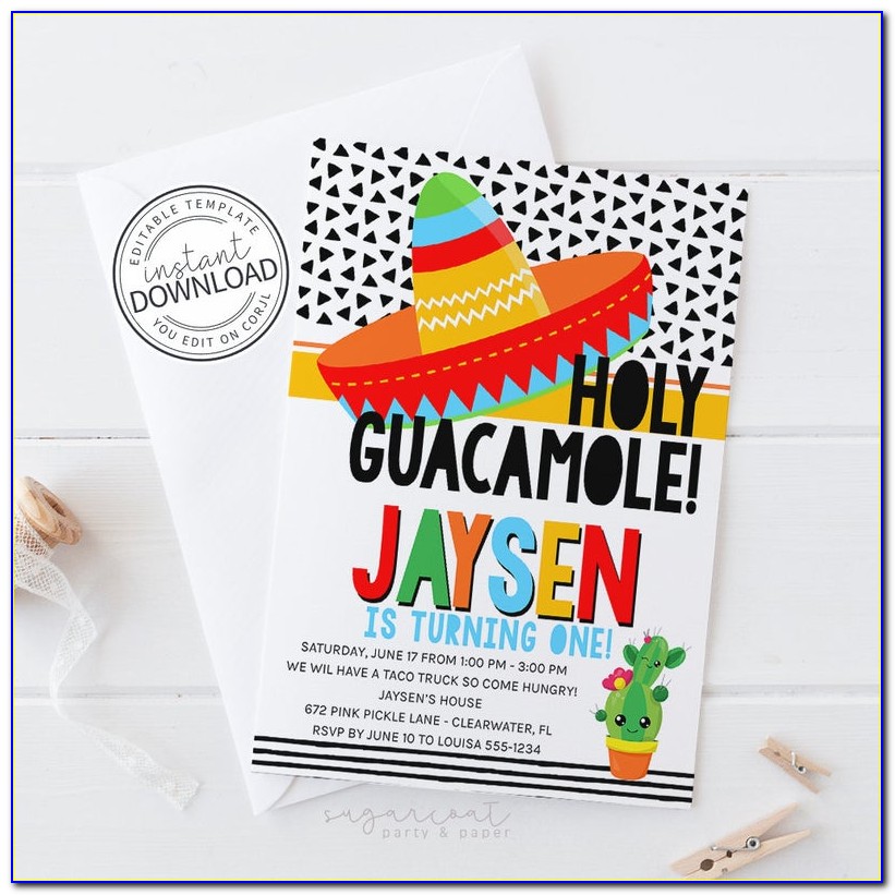 Holy Guacamole Baby Shower Invitations