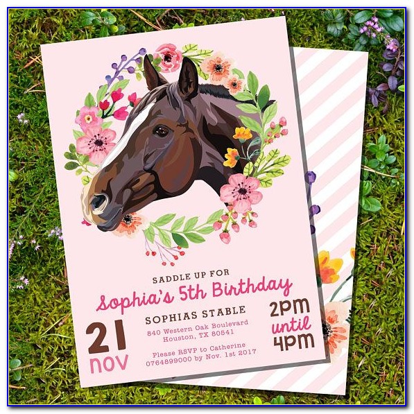 Horse Birthday Party Invitation Wording