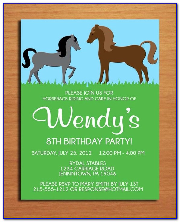 Horse Riding Birthday Invitations Printable
