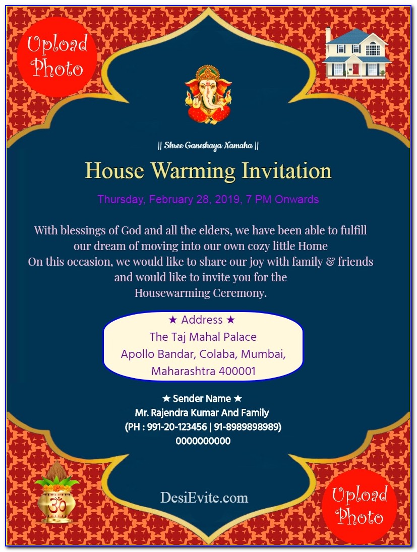 House Warming Invitation Online For Free