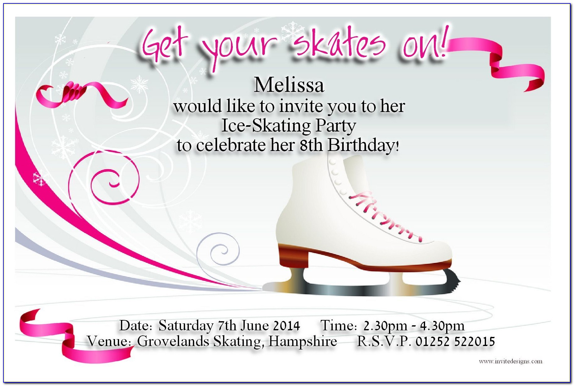 Ice Skating Birthday Invitations Free