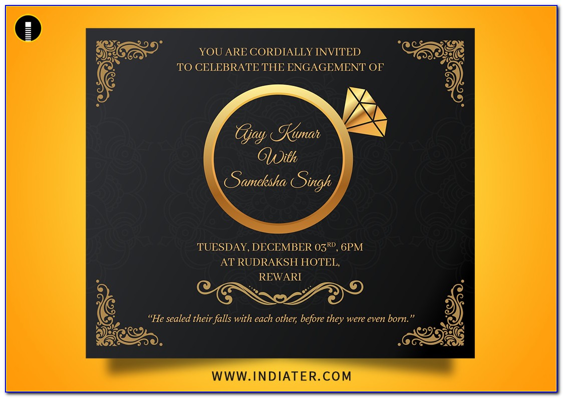Indian Engagement Invitation Card Psd Free Download
