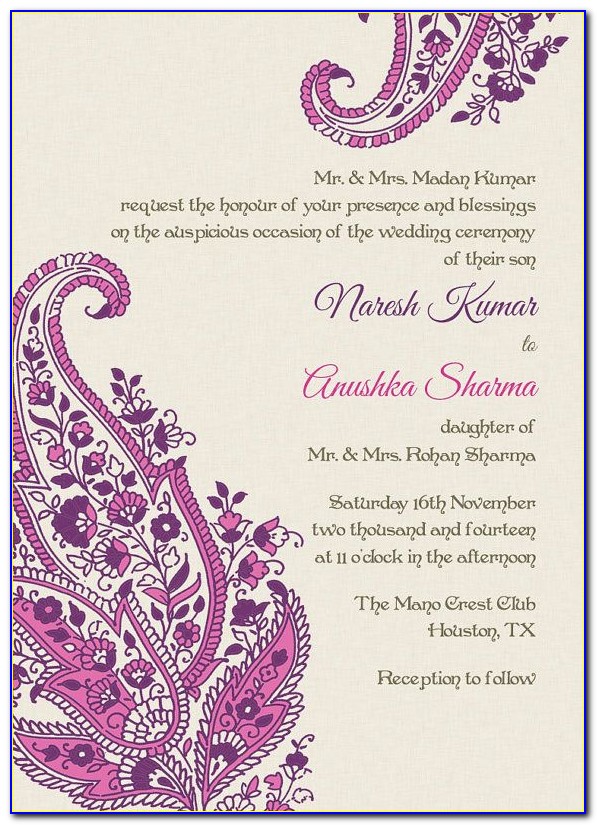 Indian Wedding Invitation Quotes For Family