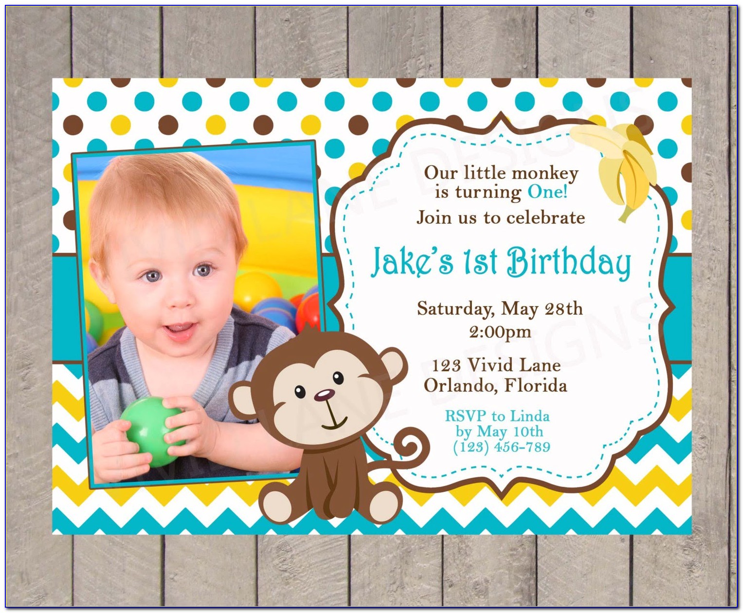 Invitation Card For Baby Boy 1st Birthday