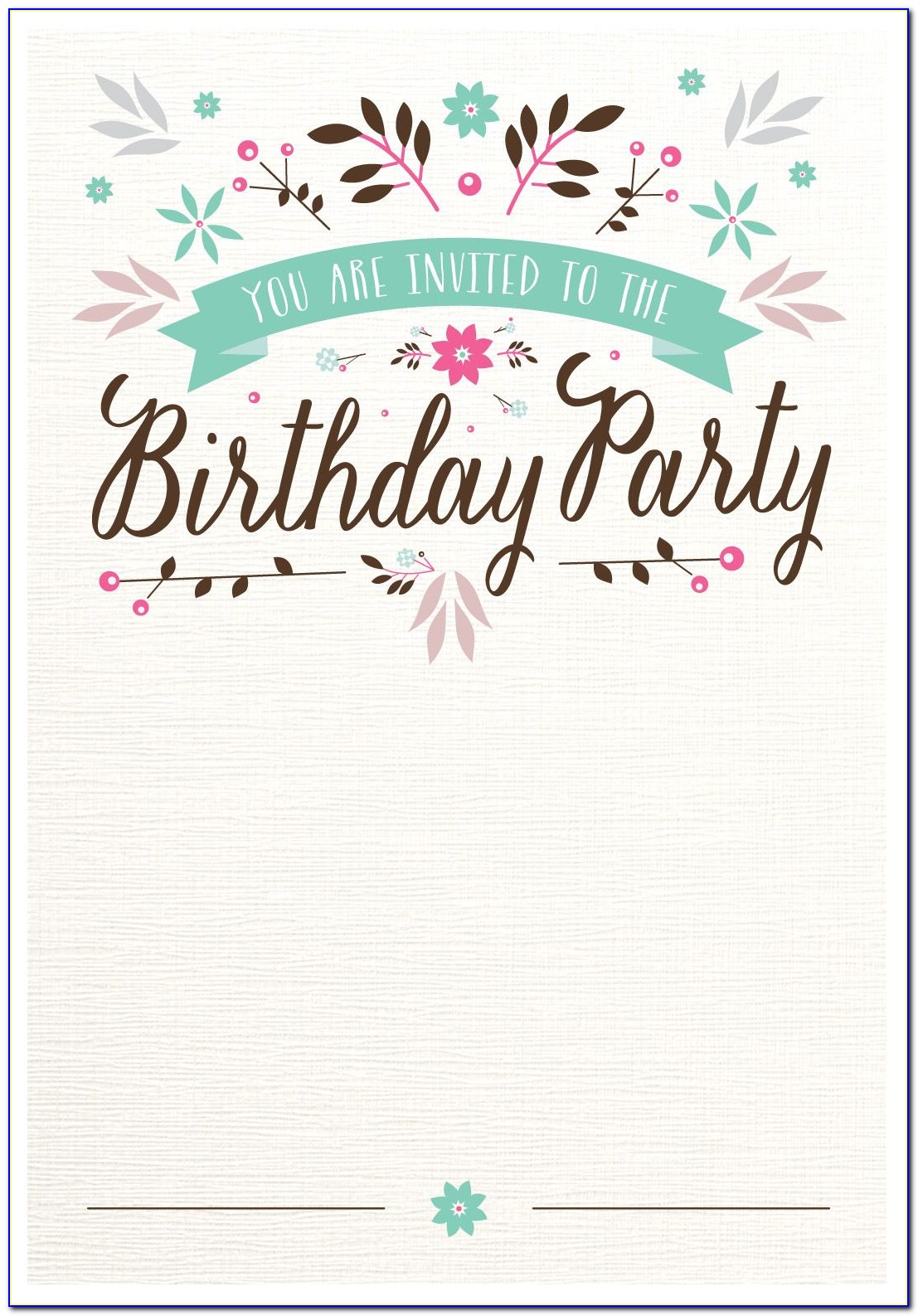 Invitation Card Layout For Birthday