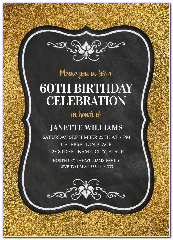 Invitation Layout For 60th Birthday