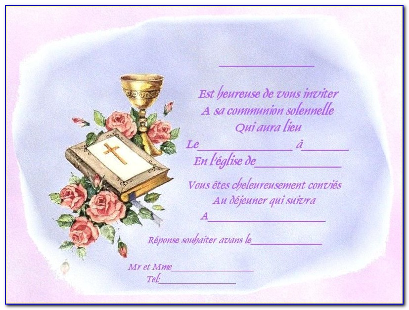 Invitation Première Communion Gratuite A Imprimer