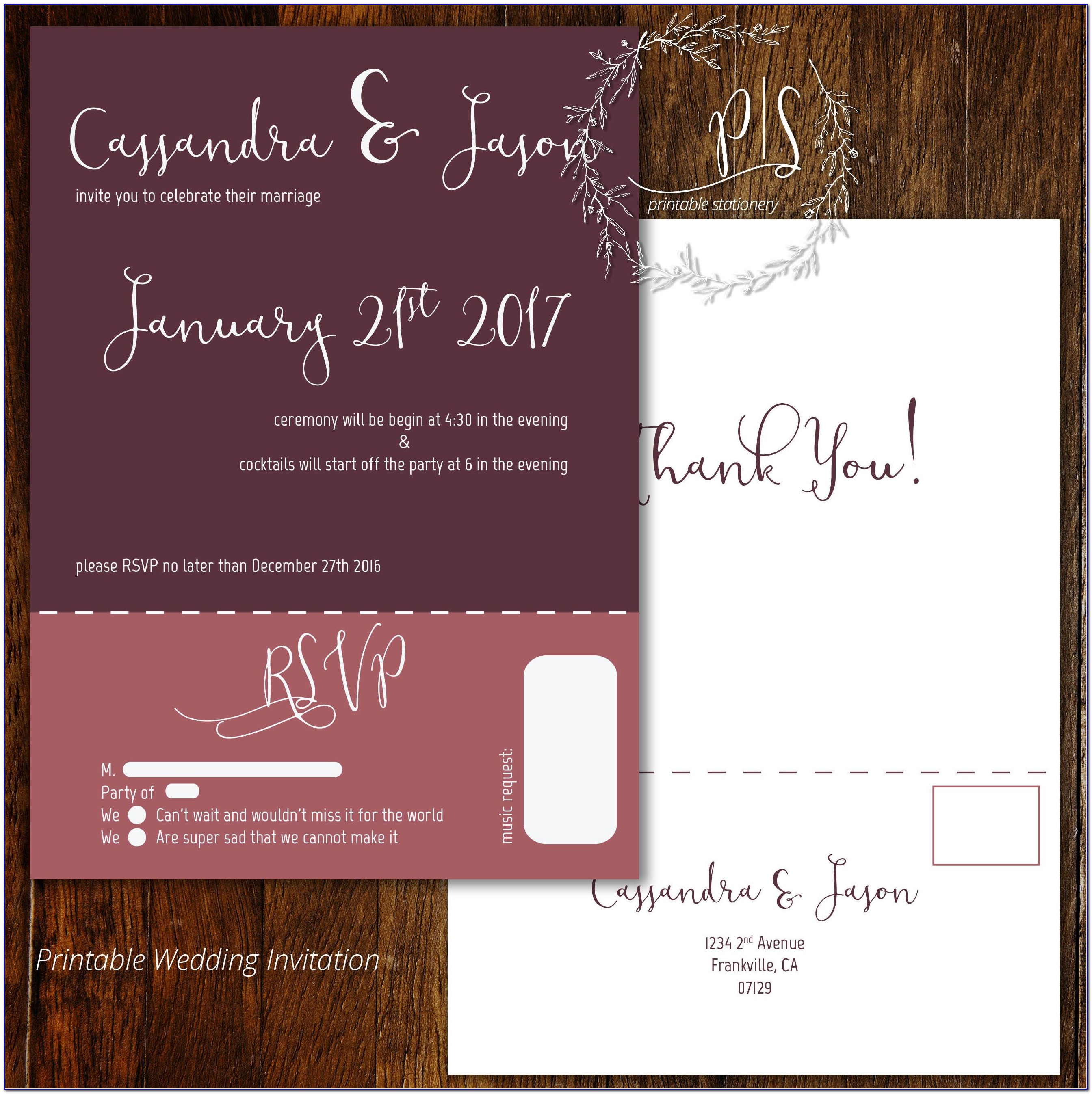 Invitations With Rsvp Attached