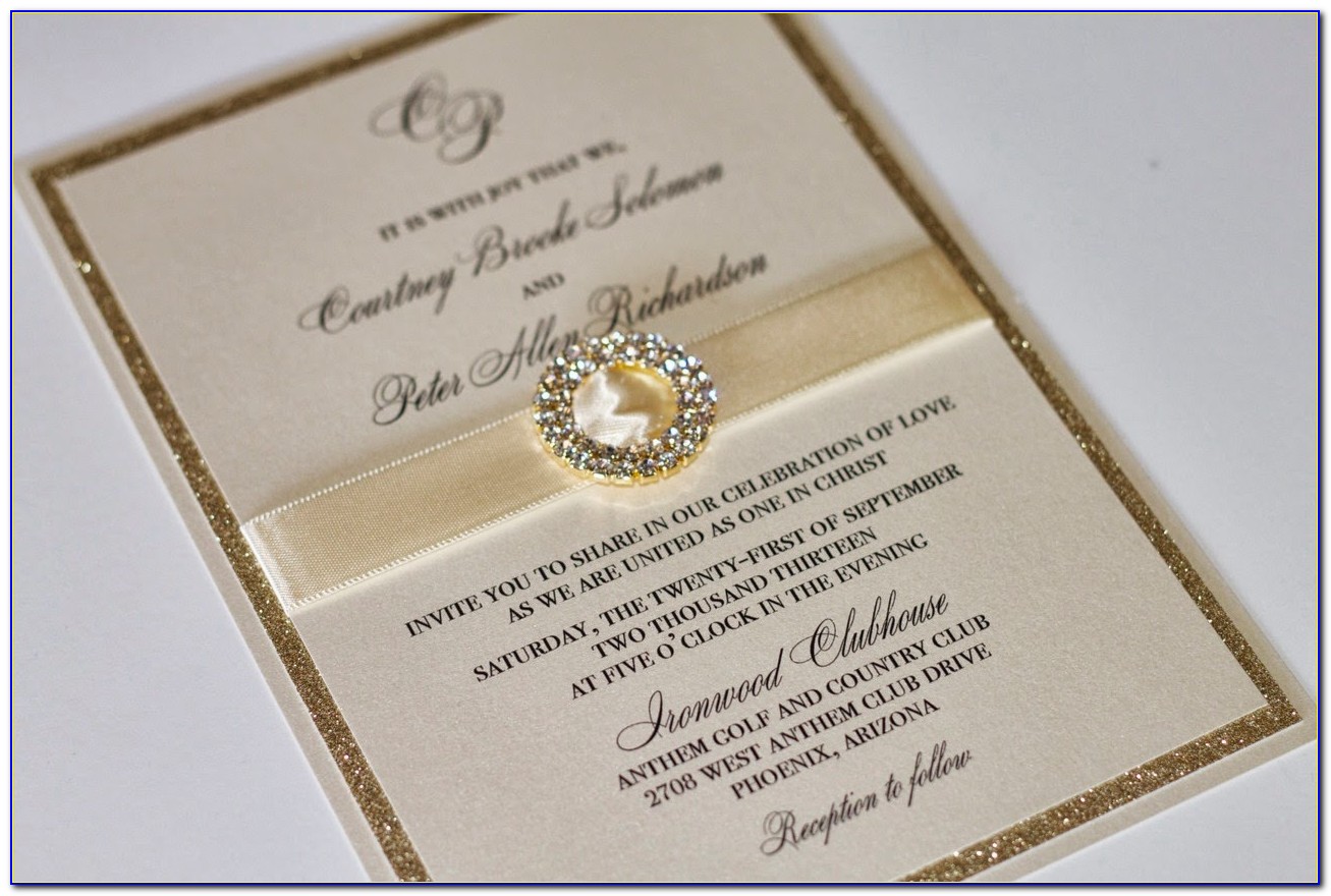 Ivory And Gold Wedding Invitations