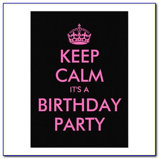 Keep Calm Birthday Invitations