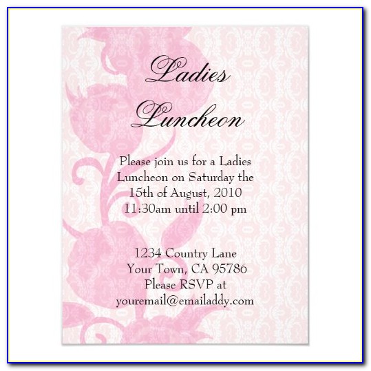 Ladies Luncheon Invitation Wording