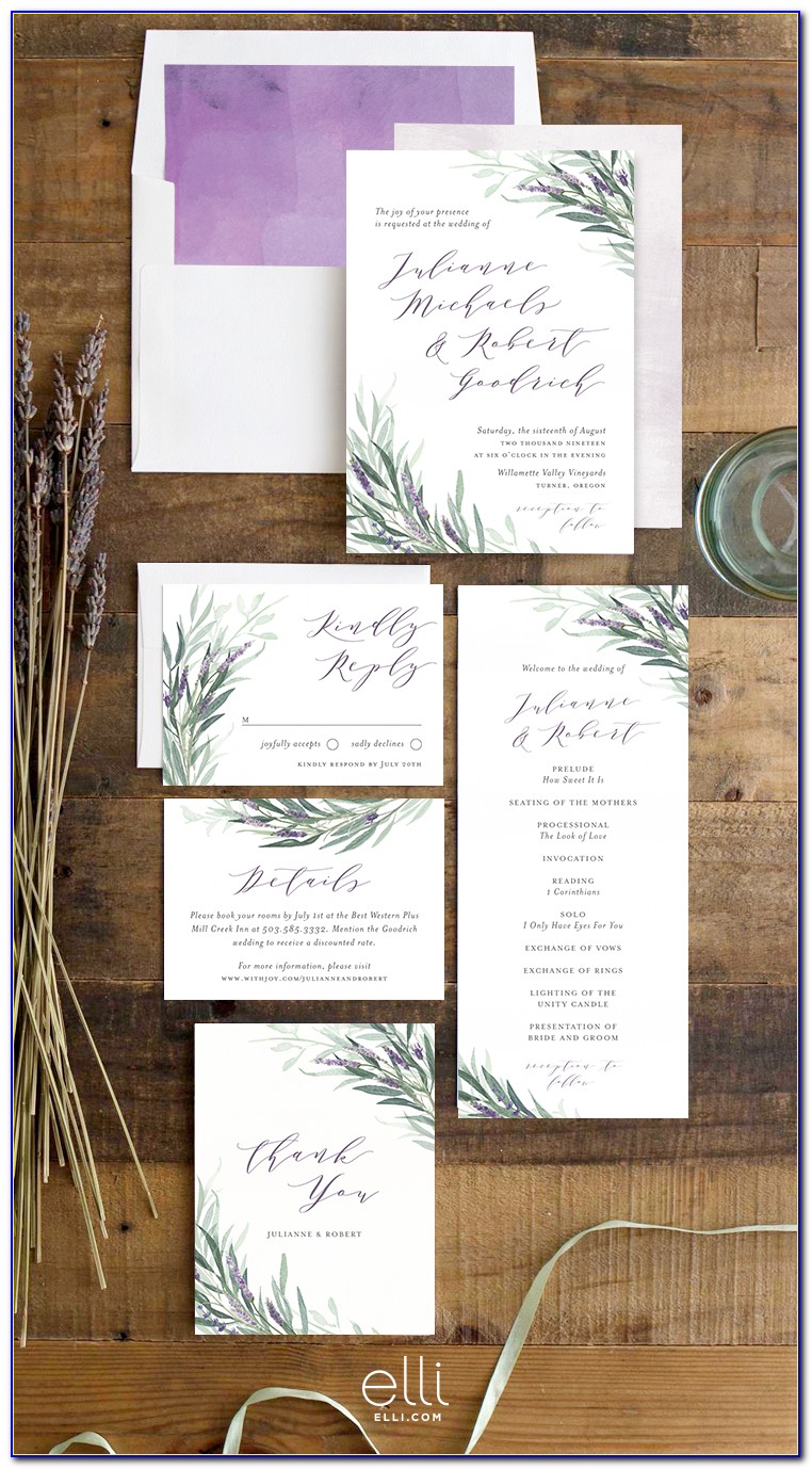 Lavender And Sage Wedding Invitations