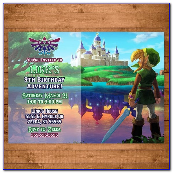 Legend Of Zelda Birthday Invitations