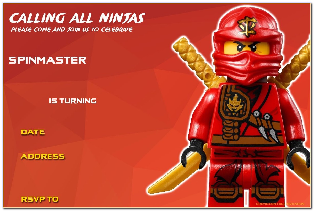 Lego Ninjago Party Invitations Printable Free