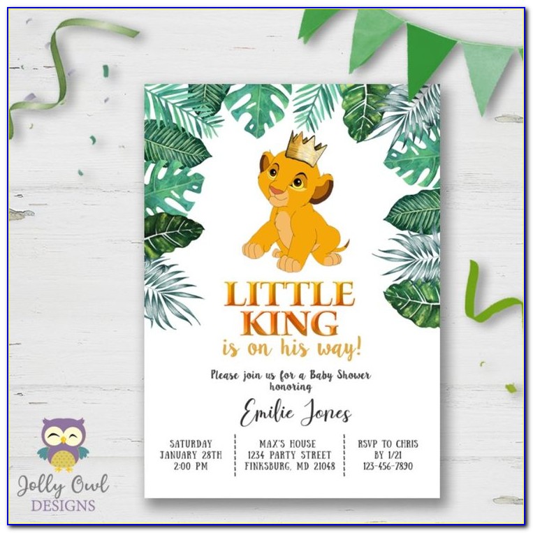 Lion King Baby Shower Invitations Printable