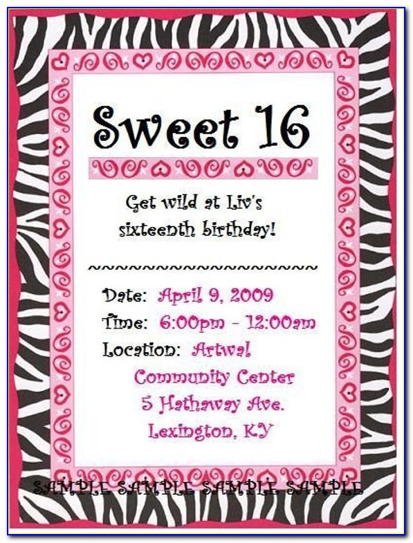 Make Sweet 16 Invitations Online For Free