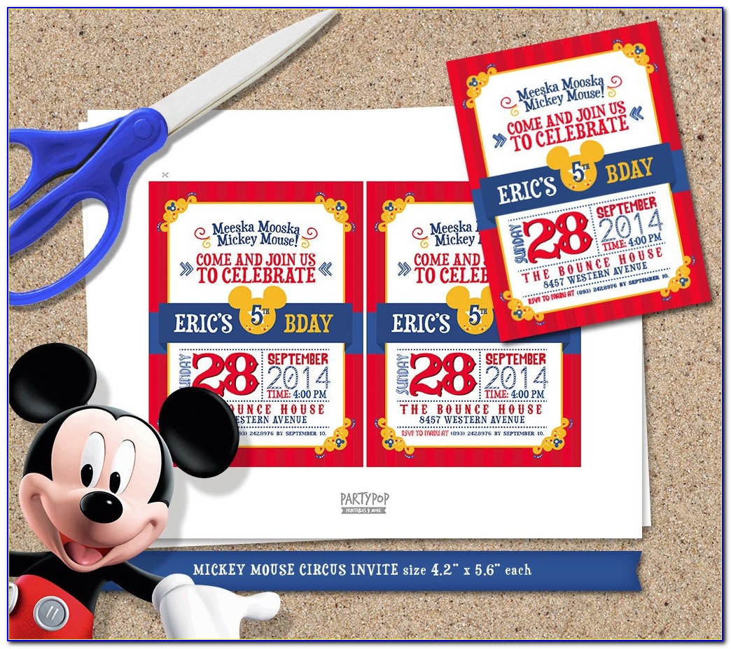 Mickey Mouse Circus Invitations