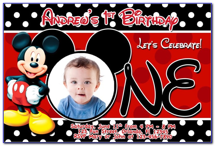 Mickey Mouse Electronic Birthday Invitations